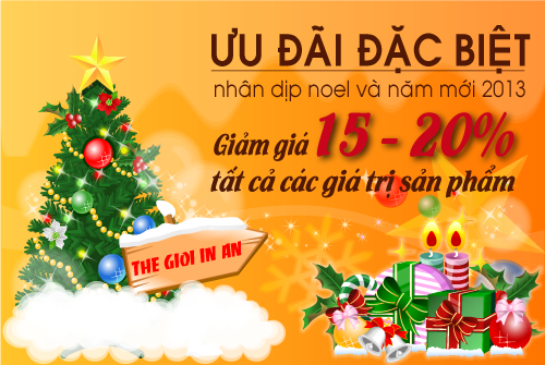 Thế giới in ấn ưu đãi đặc biệt đón giáng sinh, chào năm mới 2013